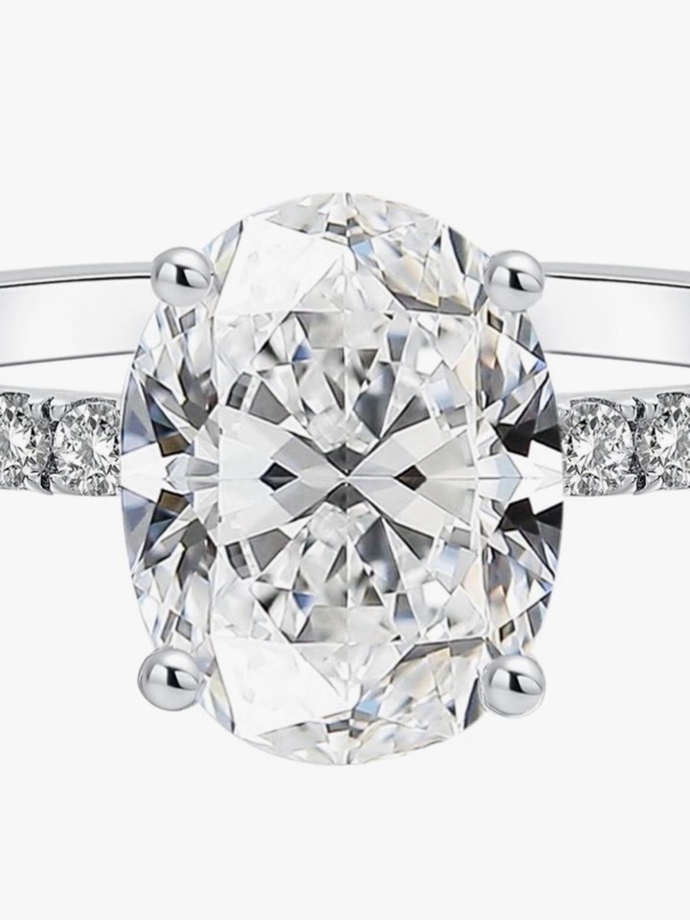 Classic Oval Solitaire Pavé Engagement Ring - 2 Ct